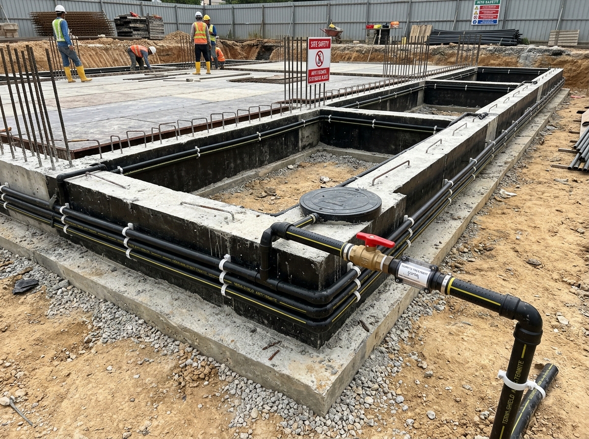 Anti-termite pipeline reticulation treatment