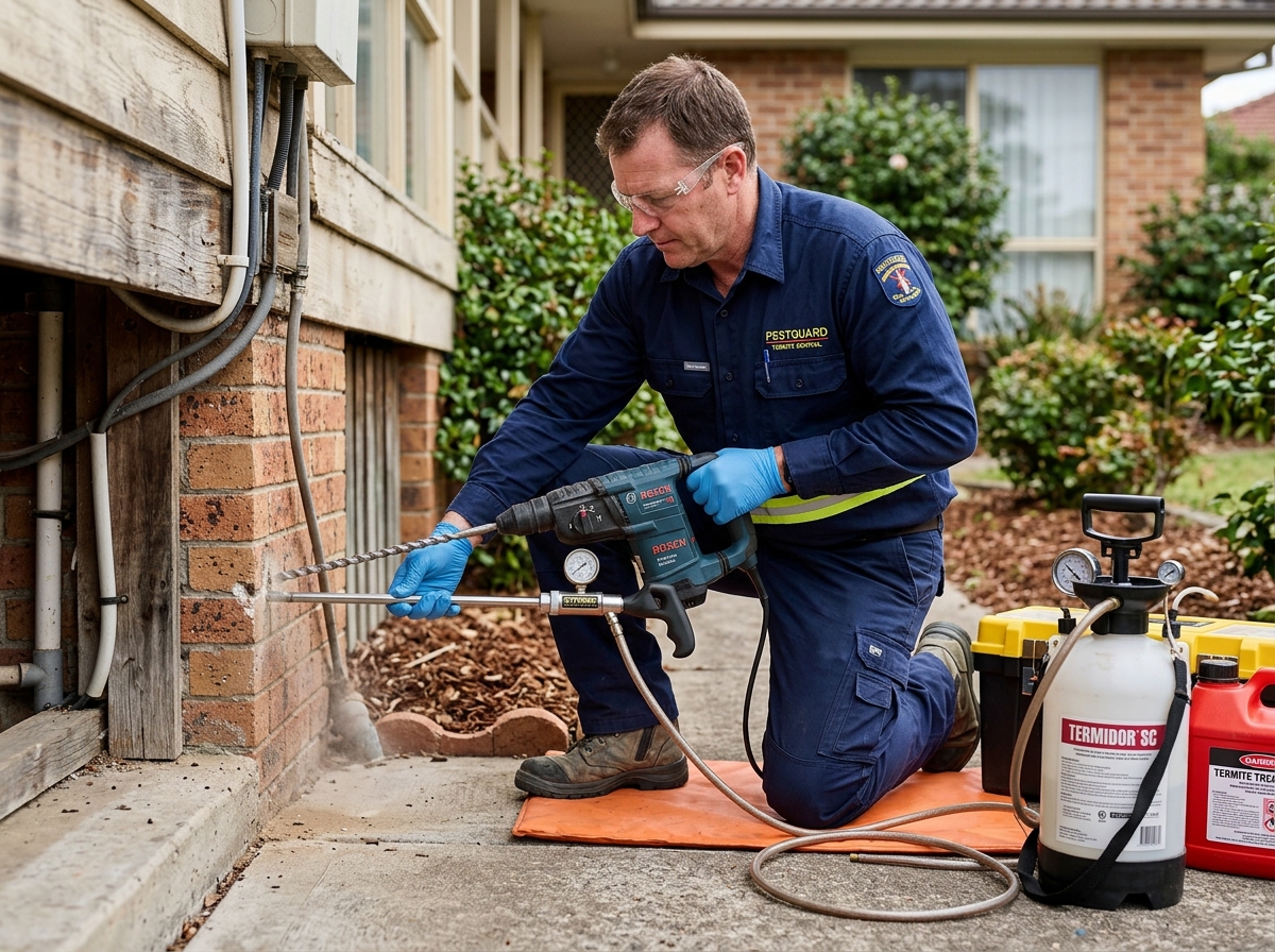 Anti-Termite Drilling and Chemical Injection Barrier Treatment in Bareilly
